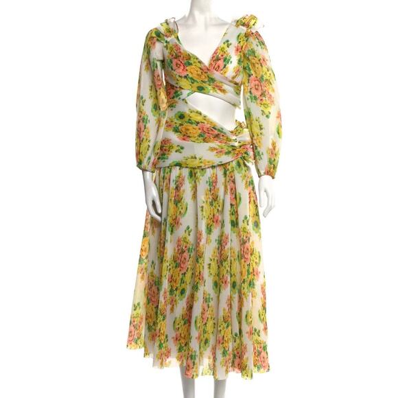 ❤️Zimmermann Yellow Floral Print Long Dress❤️ - Picture 2 of 3